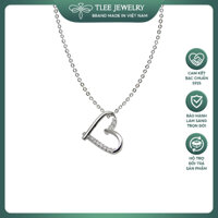 Dây chuyền bạc nữ TLEE tim chéo nạm đá cao cấp TLEE JEWELRY D0121