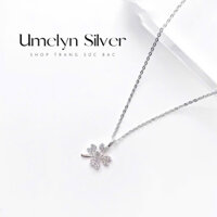 Dây chuyền bạc nữ Umelyn Silver, vòng cổ cỏ 4 lá đính đá bạc 925