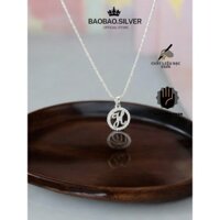 Dây chuyền bạc nữ, vòng cổ- Dây chuyền bạc mặt chữ đính đá - D1367