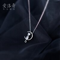 Dây chuyền bạc nữ, vòng cổ bạc mặt mèo cute KatuSlive D8180
