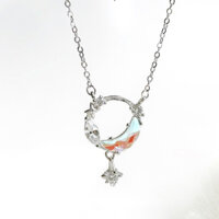Dây chuyền bạc nữ, vòng cổ mặt trăng đá Moonstone chất liệu bạc thật- Lily Silver