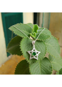 Dây chuyền bạc nữ - Vòng cổ bạc Panmila Ngôi sao gắn đá DC.A15 - Mặt xanh lá