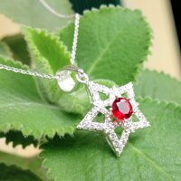 Dây chuyền bạc nữ - Vòng cổ bạc Panmila Ngôi sao gắn đá DC.A15 - Mặt đỏ