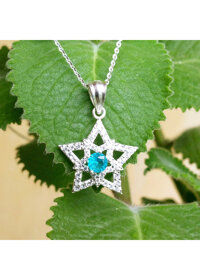 Dây chuyền bạc nữ - Vòng cổ bạc Panmila Ngôi sao gắn đá DC.A15 - Mặt xanh dương