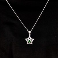 Dây chuyền bạc nữ - Vòng cổ bạc Panmila Ngôi sao gắn đá DC.A15 - Dây  mặt xanh lá