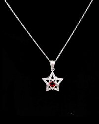 Dây chuyền bạc nữ - Vòng cổ bạc Panmila Ngôi sao gắn đá DC.A15 - Dây  mặt đỏ