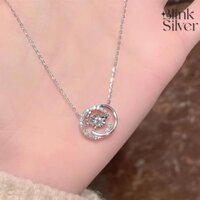 Dây chuyền bạc nữ Vòng tròn đính đá Blink