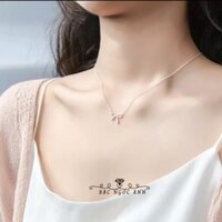 Dây chuyền bạc nữ,vòng cổ bạc, thiết kế  mặt nơ xinh xăn-Bạc Ngọc Anh