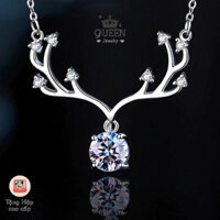 Dây Chuyền Bạc QUEEN Nhung Hươu- Moissanite Cao Cấp Thiết kế Sang trọng S92525