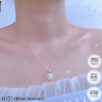 Dây chuyền bạc s925 AGJ-Dây chuyền bộ mặt vuông lạm đá cao câp