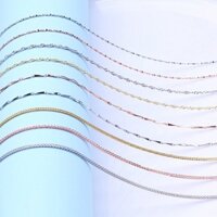 Dây chuyền bạc S925 mạ vàng 18K, dây chuyền nữ DIY, dây chuyền xương đòn, dây chuyền tinh khiết, hạt dưa Chopin, dây chuyền sóng nước sao
