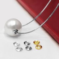 Dây Chuyền Bạc s925 Xỏ Ngang Hạt Trai Chụp Bạc 10ly - Ngọc Trai Trường Thịnh