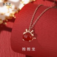 Dây Chuyền Bạc sterling Mặt Đá Mã Não Đỏ Rồng Ôm Xương Đòn Năm Chính Hãng Cao Cấp Hợp Thời Trang Cho Nữ