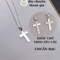 Dây chuyền bạc thánh giá khắc chữ, số, tên theo yêu cầu mã M10A DaLiA Jewelry vòng cổ chữ thập, thập tự giá, handmade