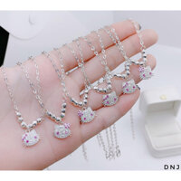 Dây chuyền bạc thật mặt mèo kitty cho bé gái xinh xắn