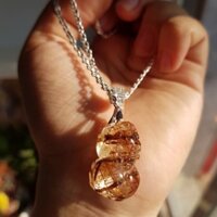 Dây chuyền bạc tỳ hưu thạch anh tóc nâu