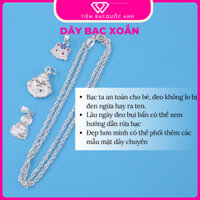 Dây chuyền bạc xoắn kiểu ý, sáng đẹp cho bé và mẹ, bạc S950.