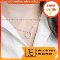 DÂY CHUYỀN BẠC💝Dây chuyền tròn rỗng 1/2 đá