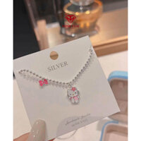 Dây chuyền bi bạc Mèo Hello Kitty bạc 925 hàng nhập khẩu cao cấp cho bé MTJ