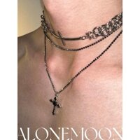 Dây chuyền cá tính F&X, dây chuyền titan thép hình chữ thập, kiểu cơ bản, dây chuyền titan thép nhiều lớp, dây chuyền clavicle unisex