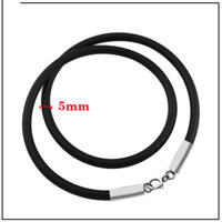 Dây chuyền cao su cao cấp khóa tròn inox màu trắng đẹp đem lại đẳng cấp, phong độ cho người đeo - 5mm - 60cm