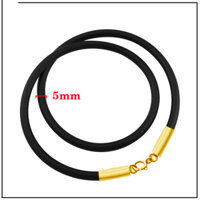 Dây chuyền cao su cao cấp khóa tròn inox màu vàng đẹp đem lại đẳng cấp, phong độ cho người đeo - 4mm - 60cm