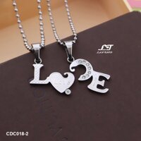 Dây chuyền cặp đôi chữ LOVE cách điệu CDC018-2 Không đen không gỉ sét