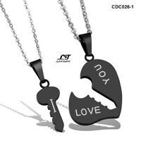 Dây chuyền cặp đôi trái tim chìa khóa IOU ver2 CDC026-1