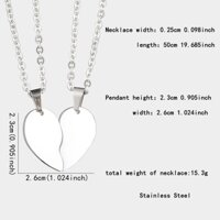 Dây chuyền cặp đôi trái tim ghép inox