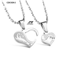 Dây chuyền cặp đôi Trái tim cách điệu IOU ver3 CDC029-2