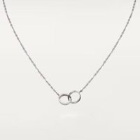 Dây chuyền Cartier Love đôi | Vàng trắng 18k – nửa kim cương