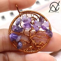 Dây chuyền cây đời đá đá thanh tẩy Amethyst ( Chakra Luân Xa ) hỗ trợ thiền định,bảo vệ sức khỏe, tinh thần
