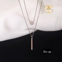 Dây chuyền chập đôi bạc xinh, Vòng cổ nữ Bạc Ta - Bạc BNp