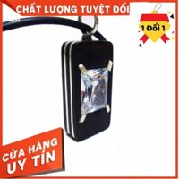 Dây chuyền chế tác bằng gỗ Mun sừng cẩn đá Topaz tự nhiên và Bạc