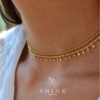 Dây chuyền chocker SHINE, Titanium mạ vàng 14K, N0004