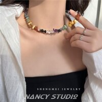 Dây Chuyền Chuỗi Hạt Đá Tự Nhiên Nhiều Màu Sắc Thời Trang Mùa Hè Cho Nữ