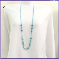 dây chuyền chuỗi hạt dài pha lê đeo cổ màu xanh da trời TS8