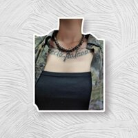 Dây chuyền chuỗi hạt đen lấp lánh