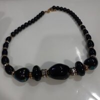 Dây chuyền chuỗi hạt phối gốm trang sức Nhật vintage cổ điển second hand