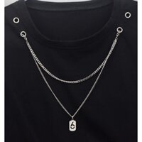 Dây chuyền cổ áo số 6, Dây Chuyền Áo thun móc hai lớp, Dây Chuyền áo len, dây chuyền quần áo có khóa chữ T, Dây Chuyền chống nước cho nam và nữ