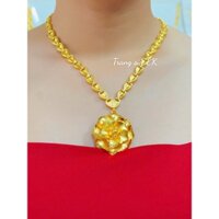 Dây chuyền cưới  hoa mai lớn chuẩn màu 24.k có hộp nhung