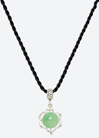 Dây chuyền đá thiên nhiên bọc hoa bạc - Ngọc Quý Gemstones - Cẩm Thạch Xanh Lý