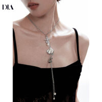 Dây chuyền dài hình chữ thập Shell chính hãng, dây chuyền dài phóng đại