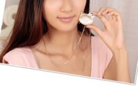 Dây chuyền dài mặt Kitty đeo nơ