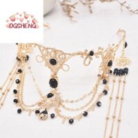 Dây chuyền đầu màu tím ERZAP, Dây chuyền trán tua rua, Băng đô cưới hợp kim vương miện thanh lịch cho bé gái