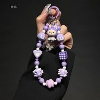 Dây chuyền điện thoại di động Labubupu Điện thoại di động Dây đệm Mặt dây chuyền Mặt dây chuyền ngắn Đính cườm Tay đính cườm Móc khóa hạt