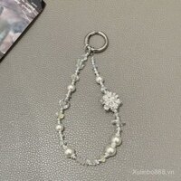 Dây chuyền điện thoại sang trọng, dây đeo cổ tay hạt cao cấp, dây chuyền túi xách hình bướm, móc khóa pha lê