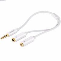 Dây chuyển đổi 3.5mm đực sang hai đầu 3.5mm cái (Hỗ trợ cùng lúc Mic + Tai nghe) vỏ nhựa ABS dài 20CM UGREEN AV141 – Ugreen Việt Nam