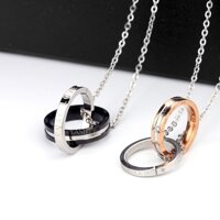 Dây chuyền đôi nhẫn LOVE, thép không gỉ cao cấp, không bị đen hay xỉn màu,không dây gị ứng da, 8546