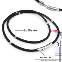 Dây chuyền dù thái cao cấp màu đen khóa vip 2mm bọc khoen inox siêu đẹp, phù hợp cho cả nam và nữ - 50cm